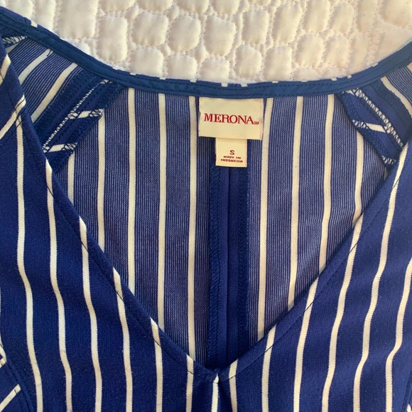 Blue and White Striped Dress - Picture 5 of 6